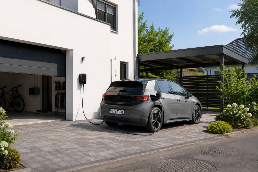 Wallbox für Garage, Carport und Außenstellplatz am privaten Wohnhaus